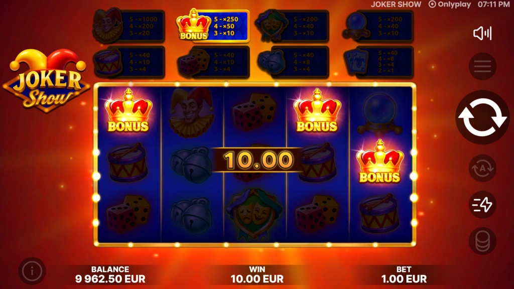 Joker Show - Bonus Pays